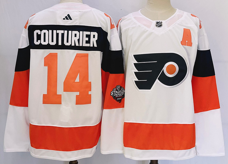 Men's Philadelphia Flyers Sean Couturier #14 White Jersey Men's Philadelphia Flyers Sean Couturier #14 White Jersey